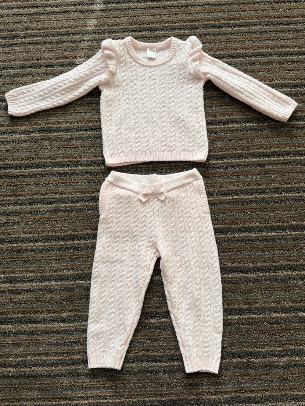 Gymboree Light Pink Cable-Knit Sweater and Pant Set